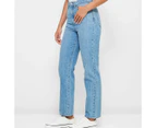 Straight High Rise Denim Jeans - Lily Loves - Blue