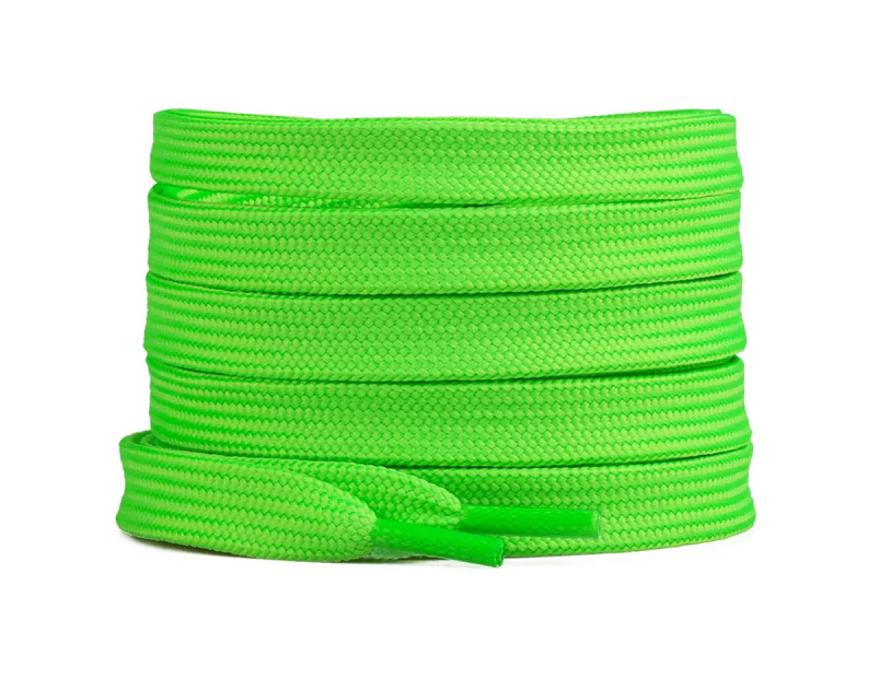 Booyckiy [2 Pairs Flat Shoelaces for Sneakers, 2/5" Wide Shoe Laces Green 27 inch(69cm)