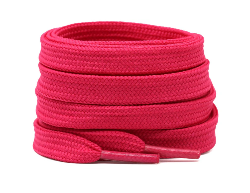 DELELE Solid Flat Shoelaces Hollow Thick Athletic Shoe Laces Strings Peach 2 Pair 63"