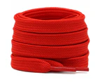 DELELE Solid Flat Shoelaces Hollow Thick Athletic Shoe Laces Strings Red 2 Pair 55"