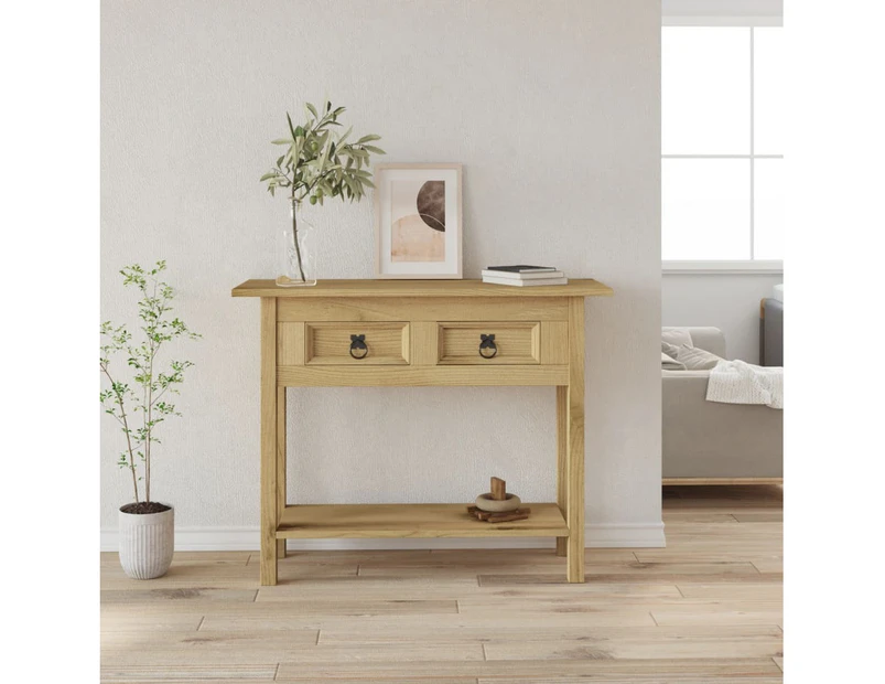 Hall Console Table Solid Wood Hallway 2 Drawer Storage Unit Sideboard 93x34x73cm