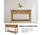 Hall Console Table Solid Wood Hallway 2 Drawer Storage Unit Sideboard 93x34x73cm