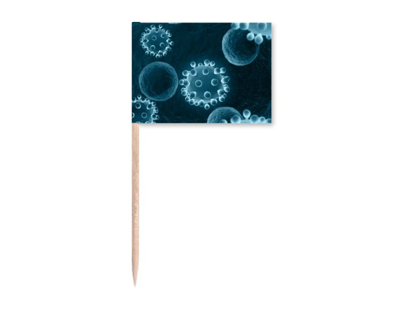 Science Blue Cell Pattern Creature Toothpick Flags Marker Topper Party Decoration