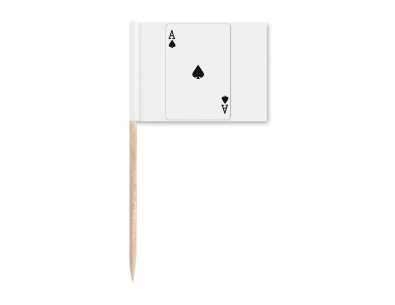 Playing Cards Spade A Pattern Toothpick Flags Marker Topper Party Decoration