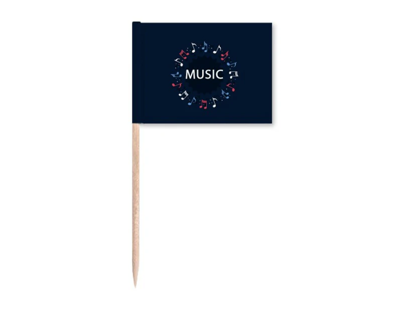 Red Blue Round-shaped Music Notes Toothpick Flags Marker Topper Party Decoration