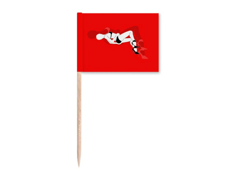 Red Bikini Beauty Woman Art Deco  Fashion Toothpick Flags Marker Topper Party Decoration