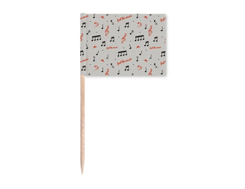 Red And Black Music Notes Toothpick Flags Marker Topper Party Decoration