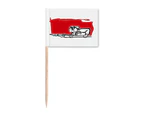 Red Flag Man Woman Pen Illustration Toothpick Flags Marker Topper Party Decoration