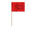Red Flowers  Art Line Painting Corn  Toothpick Flags Marker Topper Party Decoration