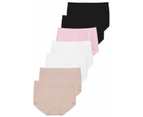 Super Stretchy Marilyn Cotton Full Brief Pack - Pink White Nude Black