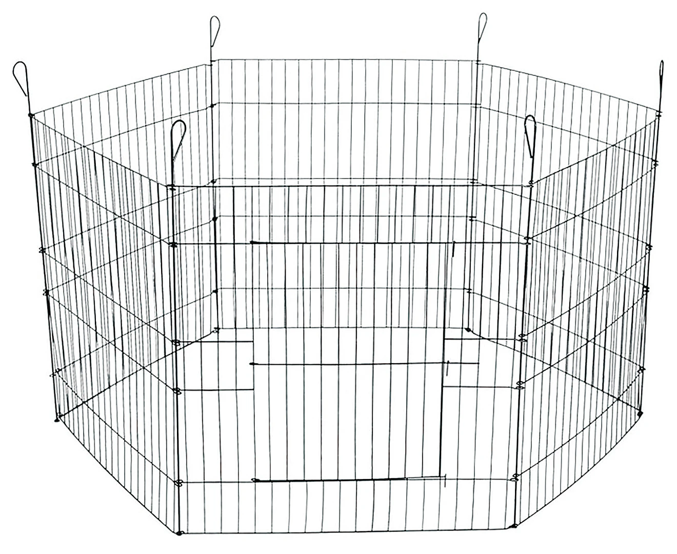 Paws & Claws 60x63cm 6-Sided Play Pen - Black