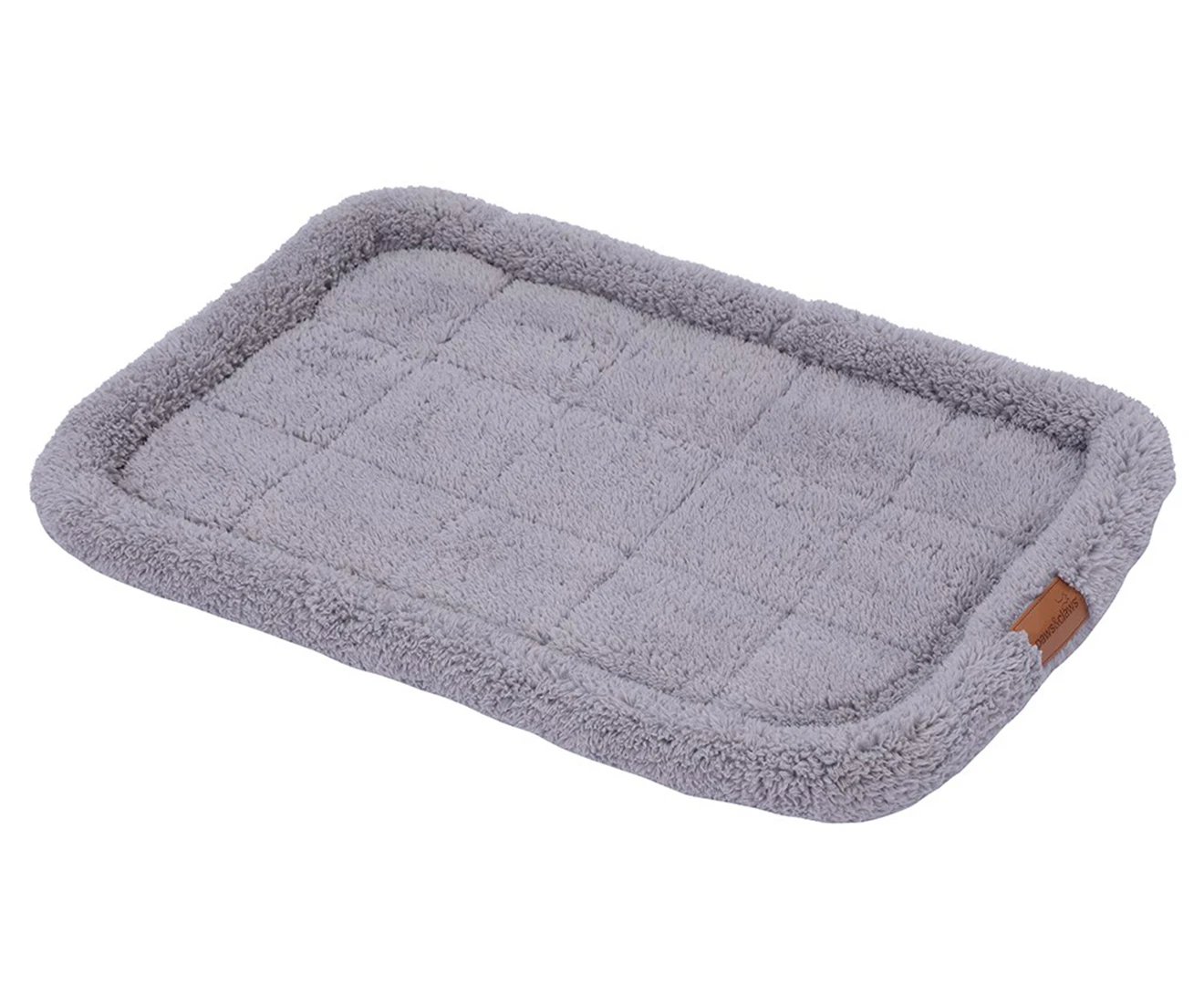 Paws & Claws Sherpa Crate/Carrier Cushion/Mattress Pet Dog 90x57cm Large Grey