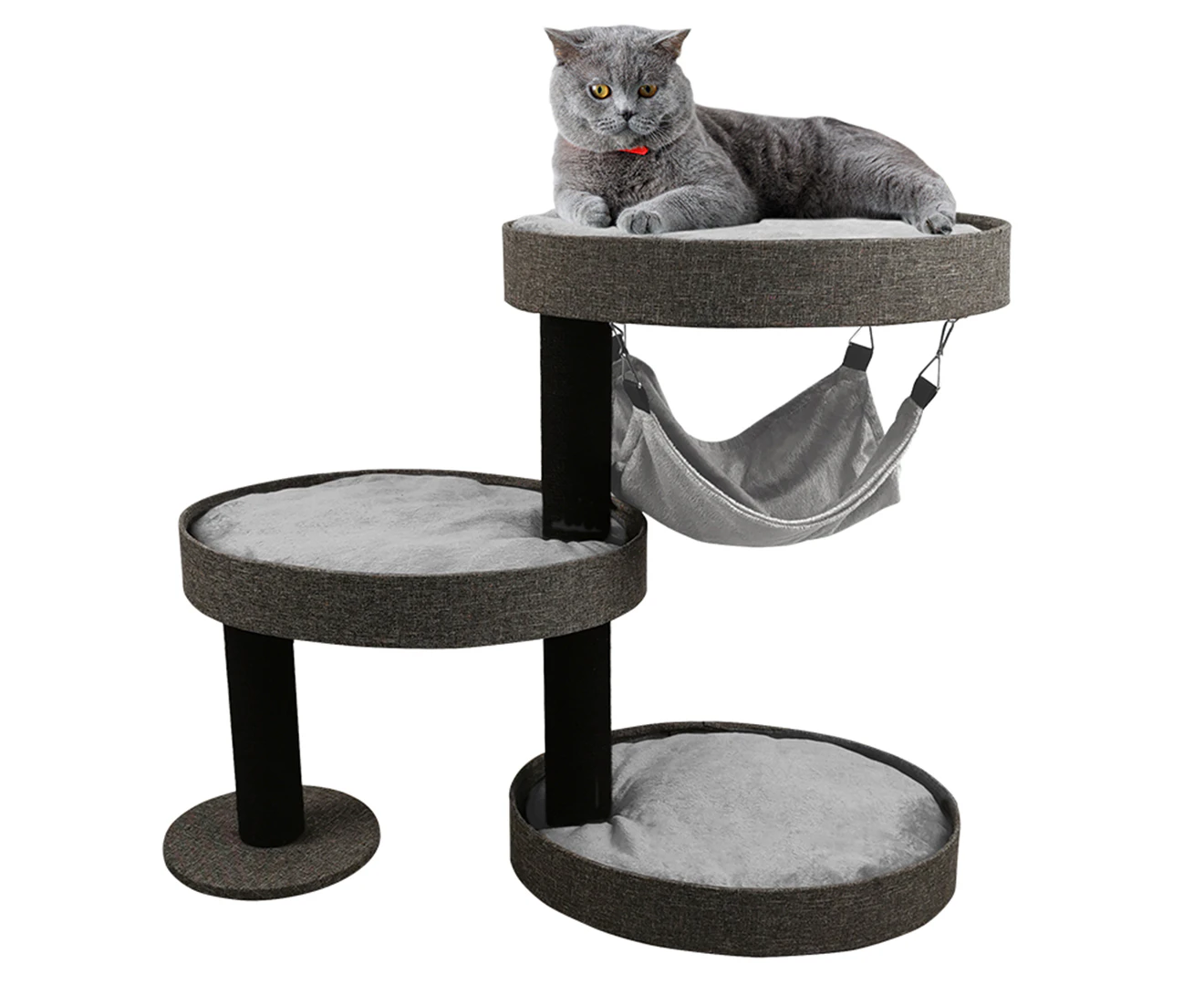 Paws & Claws 75cm Catsby Beaumaris Cat/Kitten Scratching Post/Bed Tree Charcoal