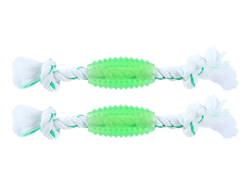 2 x Paws & Claws 20cm Fresh Breath Pet Dental Rope Mint Flavour - Green