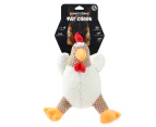 Paws N Claws Pet Dogs Fat Chook Soft Plush 28cm Chew Toy w/ Built-In Squeaker