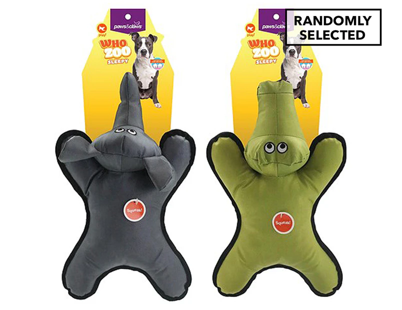 Paws N Claws Who Zoo Sleepy Animals Dog Toy - Randomly Selected