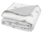 Living Textiles 100x120cm Organic Muslin Cot Blanket - Dandelion/Grey