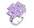 Alana Cocktail Ring Purple Embellished With Swarovski® Crystals