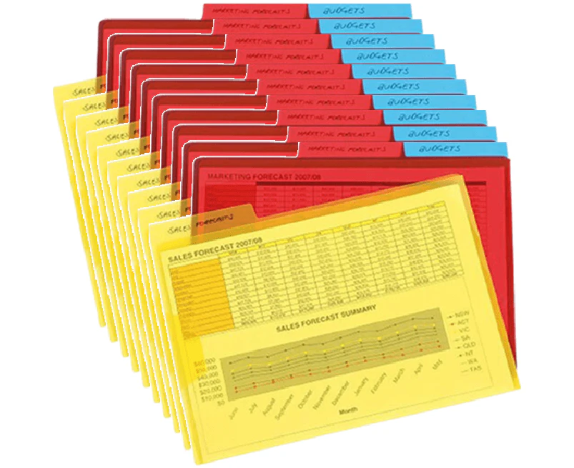 Marbig Letter File With Secure Flap And Tab A4 Clear Pack 30