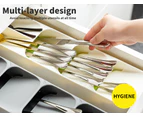 2x Cutlery Organiser Drying Tray Kitchen Drawer Organizer Spoon Divider Box