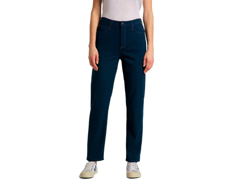 Blue Zip and Button Womens Jeans - Blue
