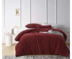 Vintage Design Homewares Rouge Cotton Velvet Quilt Cover Set - Rouge