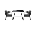 Livsip 3PCS Outdoor Dining Setting Lounge Patio Furniture Table Chairs Set