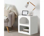 Oikiture Bedside Table Display Shelf Side Table Storage Cabinet Nightstand White