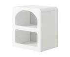 Oikiture Bedside Table Display Shelf Side Table Storage Cabinet Nightstand White