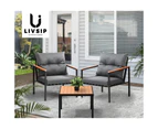 Livsip 3PCS Outdoor Furniture Lounge Setting Sofa Chairs Patio Dining Bistro Set