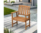 Livsip Outdoor Armchair Wooden Patio Furniture Chairs Garden Seat Brown