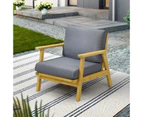 Livsip Outdoor Armchair Furniture Lounge Wooden Chair Patio Garden Sofa Set