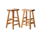 Oikiture 2x Bar Stools Kitchen Stool Wooden Counter Chairs Barstools Natural