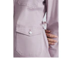 KATIES - Womens Jacket -  Long Sleeve Cotton Blend Casual Jacket - Pink