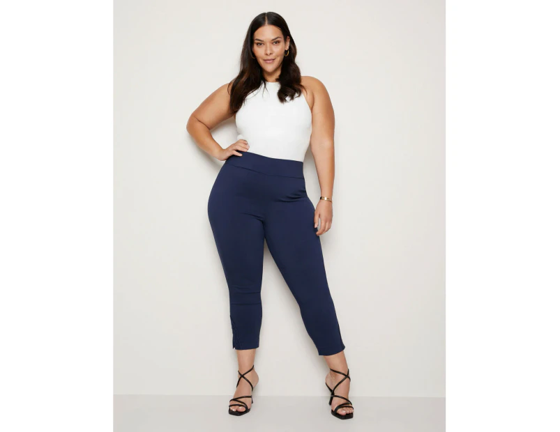 AUTOGRAPH - Plus Size -  7/8 Length Stretch Pant - Navy