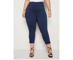 AUTOGRAPH - Plus Size -  7/8 Length Stretch Pant - Navy