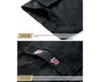 Men's Cargo Shorts Elastic Waist Relaxed Fit Cotton Shorts Multi-Pockets-black