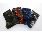 Men's Cargo Shorts Camo Short Multi-Pocket Cotton Shorts with No Belt-Orange camouflage