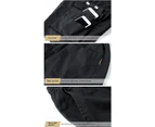 Men's Cargo Shorts Elastic Waist Relaxed Fit Cotton Outdoor Lightweight Shorts Multi-Pockets-Khaki