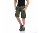 Men's Cotton Casual Multi Pocket Outdoor Shorts Cargo Shorts(No Belt)-black