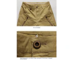 Men's Cotton Casual Multi Pocket Outdoor Cargo Shorts(No Belt)-Military Green
