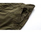 Men's Cargo Shorts Relaxed Fit Multi-Pocket Outdoor Cotton Shorts -Military Green