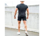 Men's Gym Workout Shorts Lightweight Training Running Sports Jogger with Pockets-black