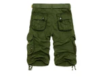 Men's Lightweight Multi Pocket Cotton Cargo Shorts,Twill Shorts with Zipper Pockets(No Belt)-iron gray