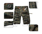 Men's Lightweight Quick Dry Cargo Shorts with Multi Pockets (No Belt)-Khaki color