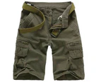 Men's Lightweight Multi Pocket Casual Outdoor Cargo Shorts with Zipper Pockets No Belt-Tujun Green