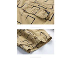 Men's Lightweight Multi Pocket Cotton Cargo Shorts,Outdoor Casual Shorts(No Belt)-Khaki color