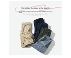 Men's Lightweight Multi Pocket Cotton Cargo Shorts,Outdoor Casual Shorts(No Belt)-blue
