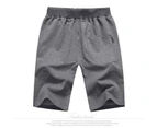 Men's Shorts Casual Classic Fit Drawstring Summer Beach Shorts with Pockets-Dark gray