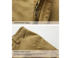 Men's Multi Pocket Cotton Cargo Shorts,Outdoor Shorts with Pockets(No Belt)-dark blue